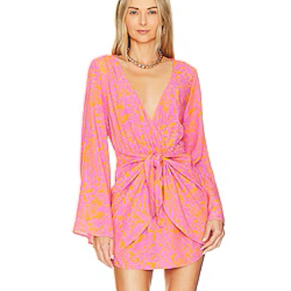 $158 New L*Space Kristy Dress - Pink/ Orange - XS